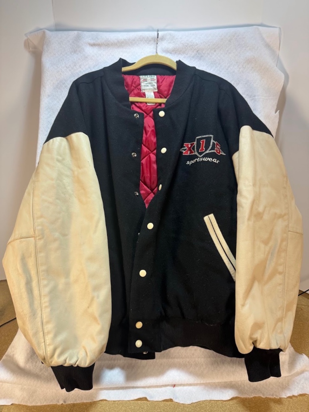 Stefano Basics Varsity Jacket LL Wool Leather Sleeves X15 Sportswear